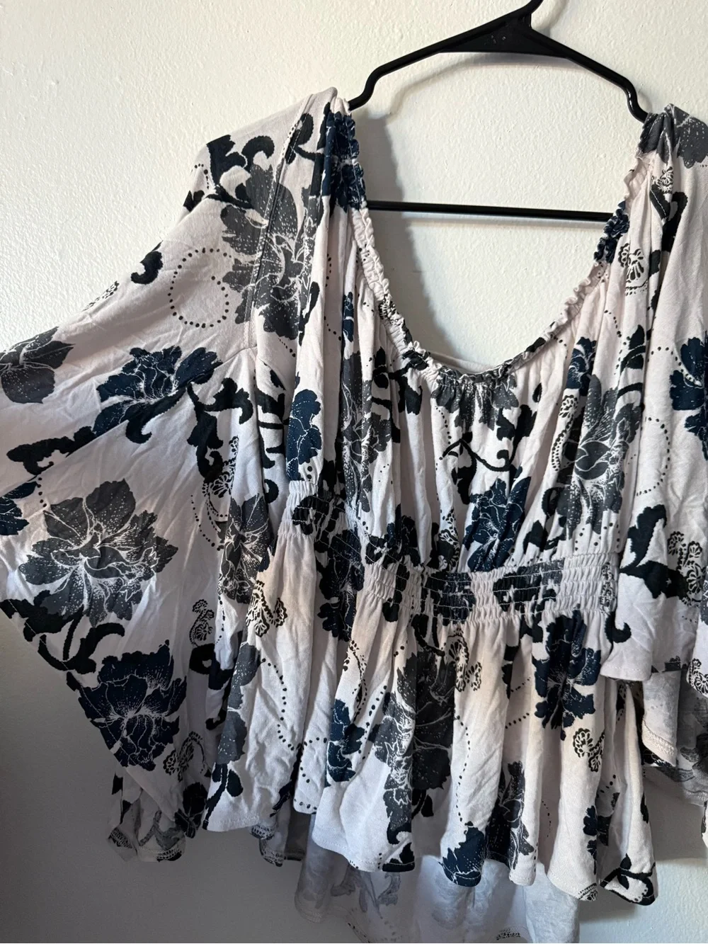 Free People Floral Peasant Blouse